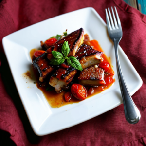 Roasted Italian Pork Spare Ribs with Cherry Tomatoes